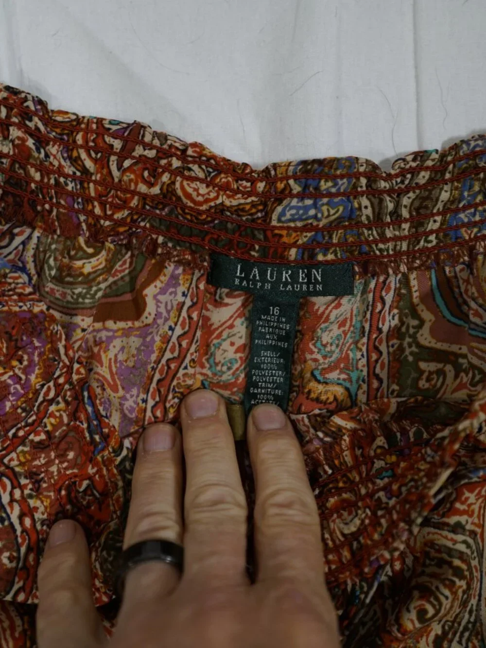 Lauren Ralph Lauren Paisley Soft and Cozy Wide Leg Pants Size 16 - Picture 4 of 6